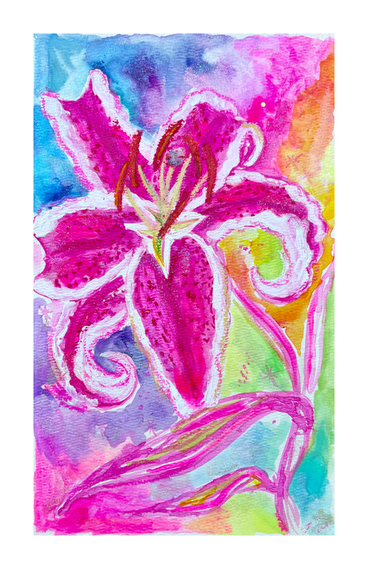Rainbow Lily Print